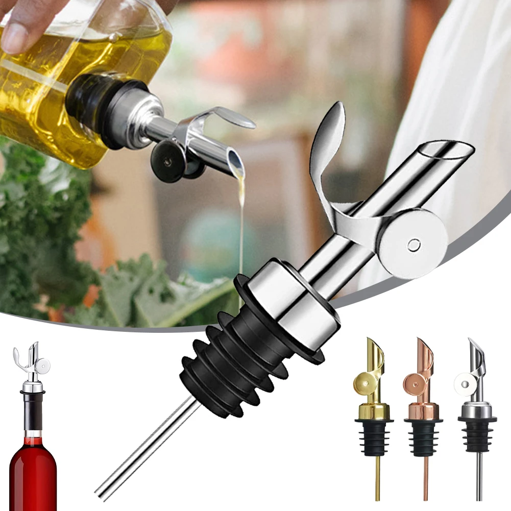 

Bottle Pourer Auto Flip Liquor Bottle Pourer for Alcohol Stainless Steel Pour Spout with Plug for Cocktail Olive Oil Vinegar