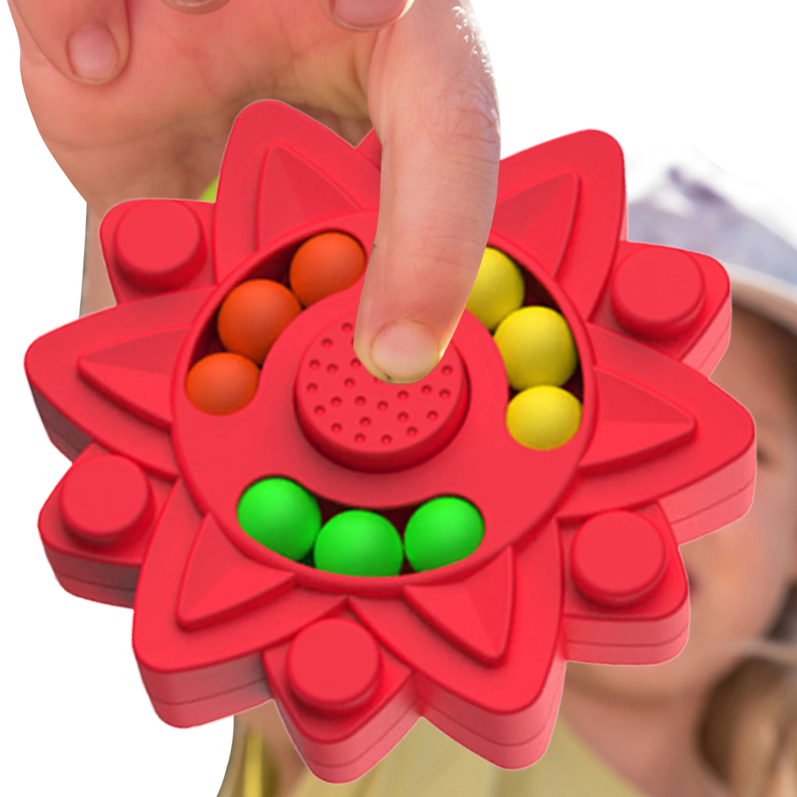 

Rotating Magic Bean Squeeze Toy Hand Spinner Office Relief Stress Anxiety Decompression Puzzle Cube Educational Beads Kids Adult