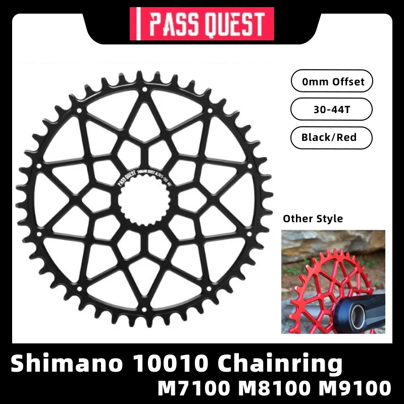 PASS QUEST 0 Offset 30-44T MTB Mountain Bike Chainring Narrow Wide Chainwheel For Deore XT M7100 M8100 M9100 12S BOOST Crankset