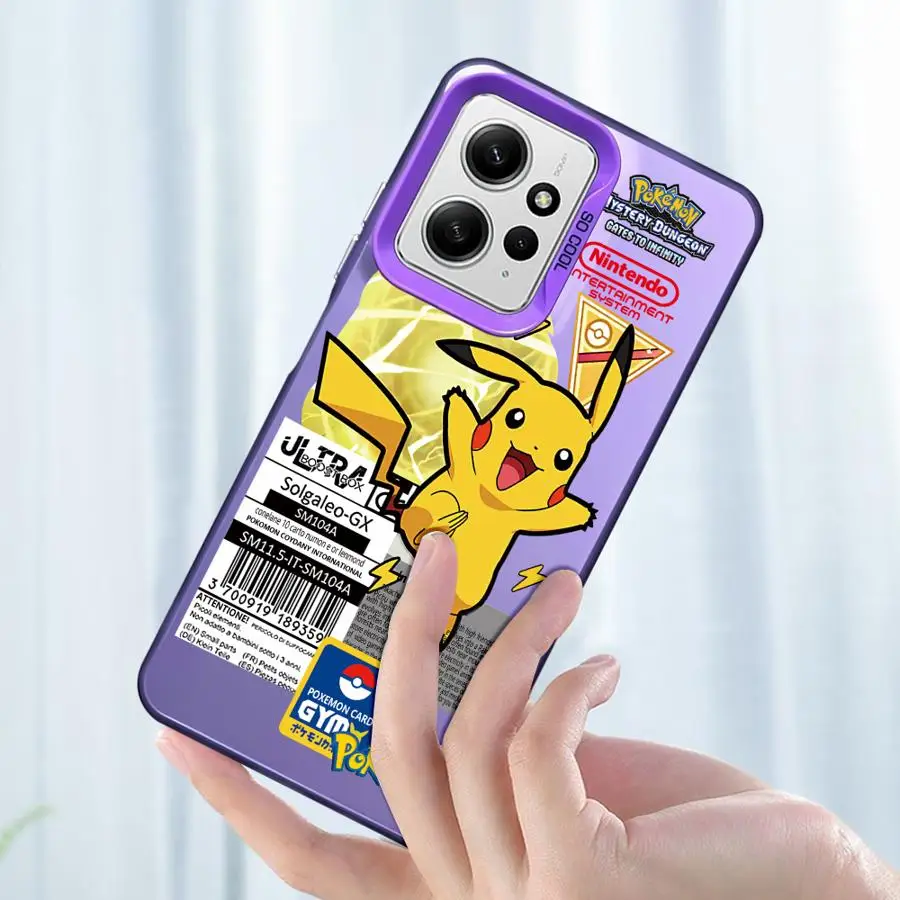 Pokemons Pickchus Gengar для Xiaomi Redmi Note 11 Pro 12 10 11s 12s 13 Plus 9 9s 10s 9Pro серебряный чехол телефона