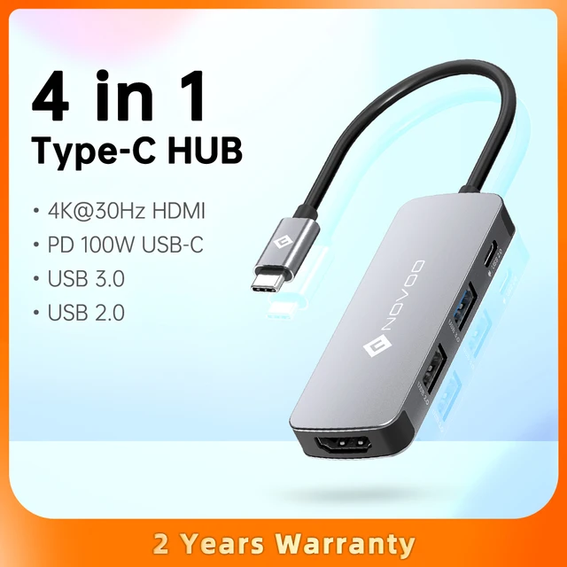  Док-станция NOVOO 12 в 1, Type C на два HDMI, USB 3,0, PD 100 Вт 