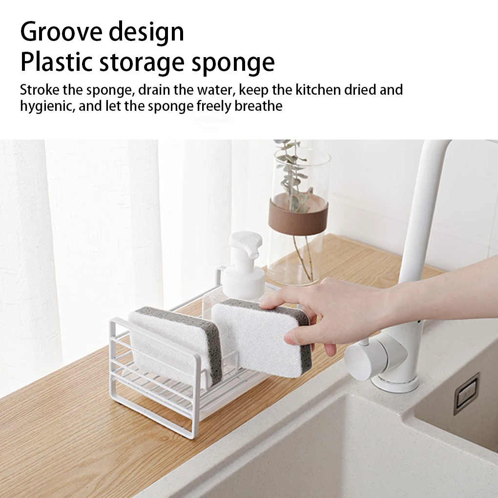 

Kitchen Storage Rack Iron Home Dining Bar Sponge Wire Ball Holder