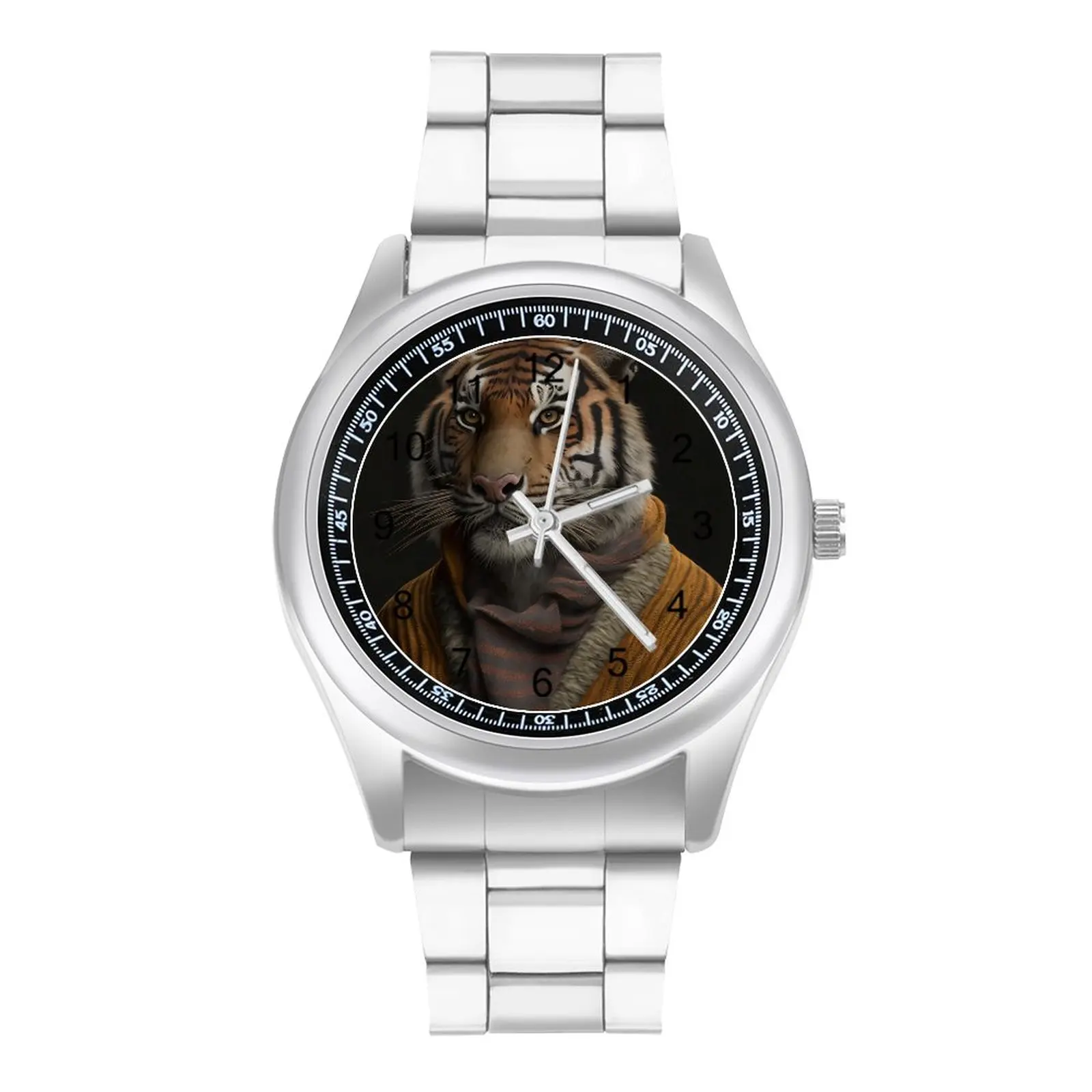 

Tiger Quartz Watch Amazing Portraits Dapper Clothing Round Lady Wrist Watch Photo Steel Fitness Upwrist Wristwatch