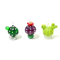 2pcs lovely cactus mini pendant handmade glass charms diy fashion necklace for women girls creative design female jewelry party