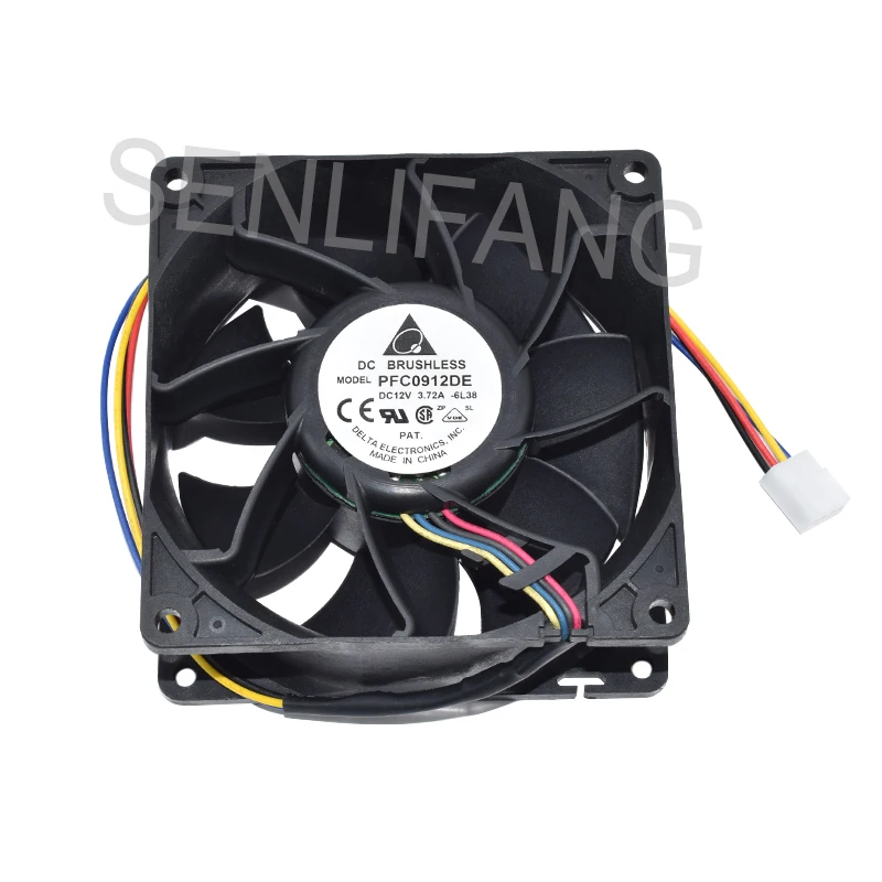 

2PCS Cooler PFC0912DE 9238 DC12V 3.72A Four Lines Square Fan For Delta Cooling Brand New Well Tested