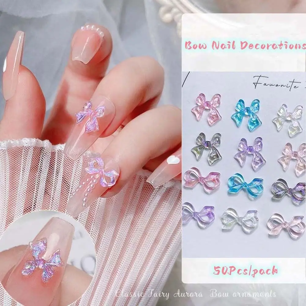 

1 Bag Mixed Pack Nail Art Decorations Accessories Resin Bowknot Nail Rhinestones Aurora Nail Art Drills Fashion Nail Jewelry