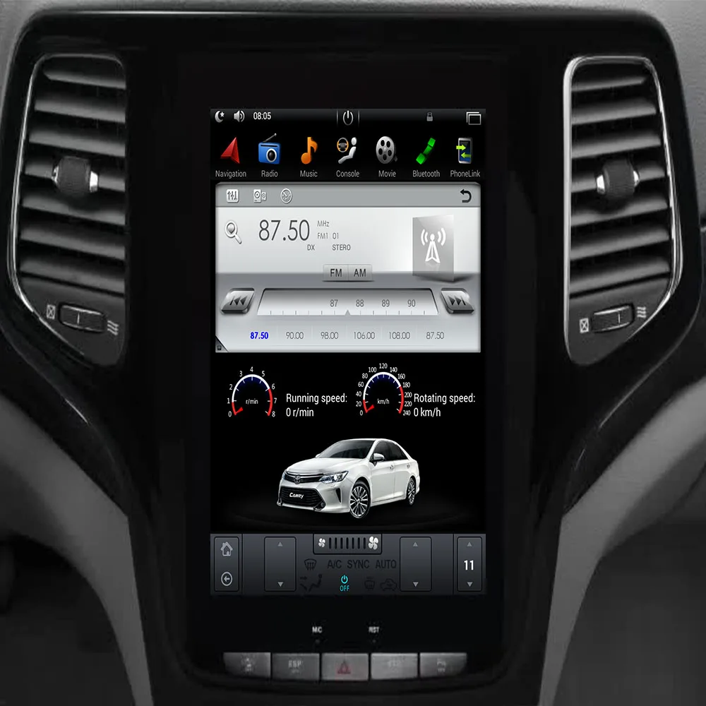

For JEEP Grand Cherokee 2014- 2050 Android Tesla Car Radio GPS Navigation Screen Multimedia Player Auto Stereo Head Unit Carplay