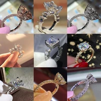 geometric cubic zircon collection exquisite female crystal ring for women party wedding engagement jewelry hand accessories
