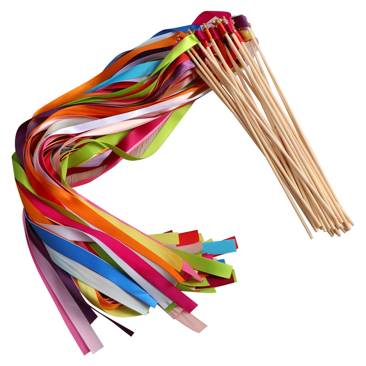 

Ribbon Stick Wand Streamers Fairy Wands Streamer Rainbow Kids Ribbons Wedding Party Silk Bells Cat Champagne Dancer Chromatic