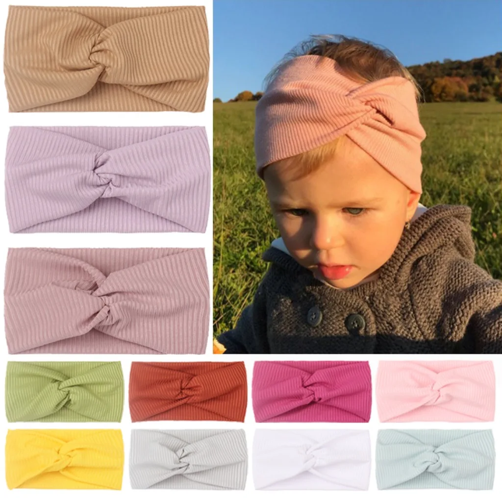 

Soft Elastic Baby Girl Headbands Spring Autumn Cute Bowknot Baby Headband Girls Twisted Knotted Hair Band Hair Accessories