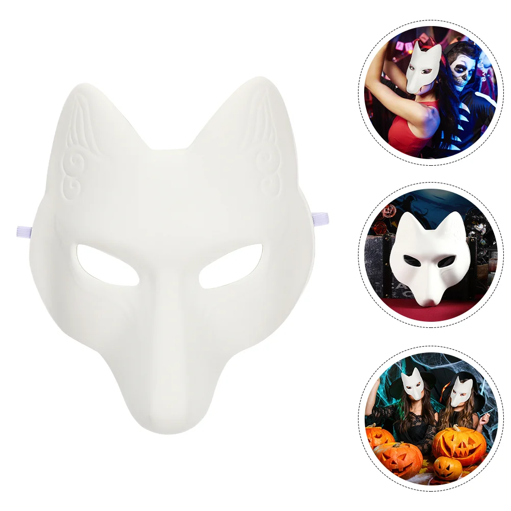 

Halloween Paintable Face Mask DIY White MasksBlank Mask DIY Fox Cosplay Accessory
