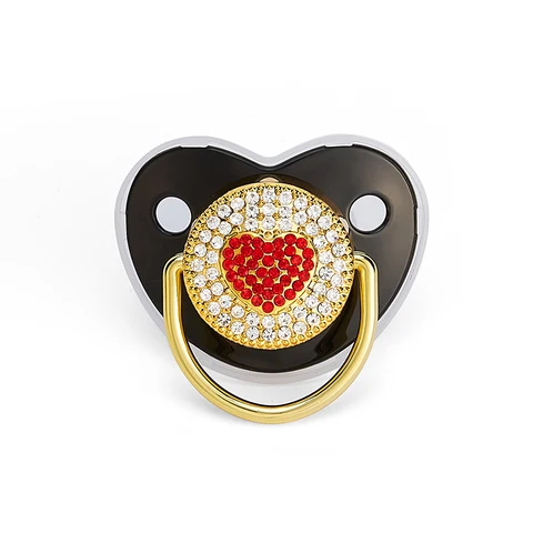 Детская силиконовая соска с крышкой Bling Стразы