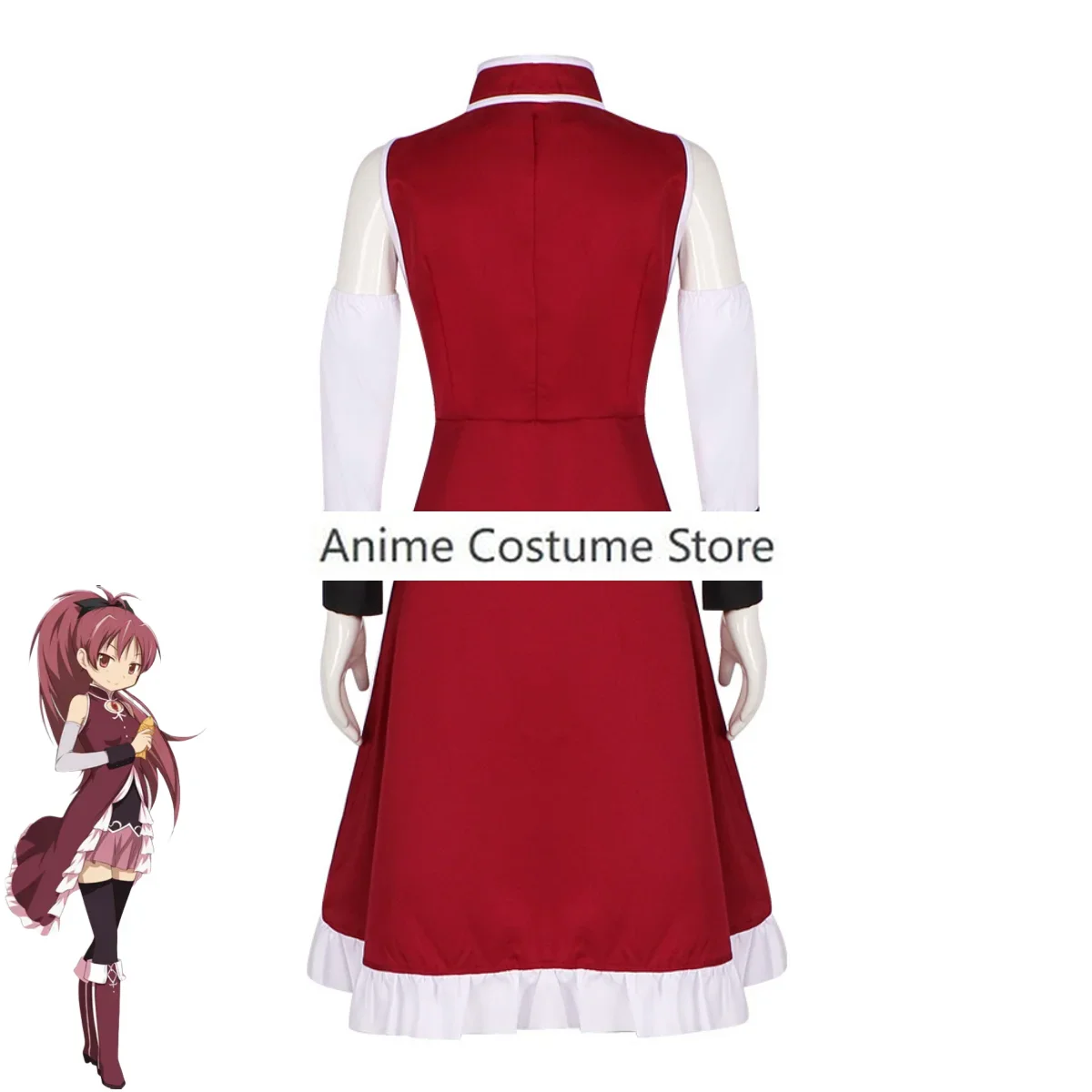 Женский костюм для косплея аниме Puella Magi Madoka Magica Sakura Kyouko красная боевая униформа