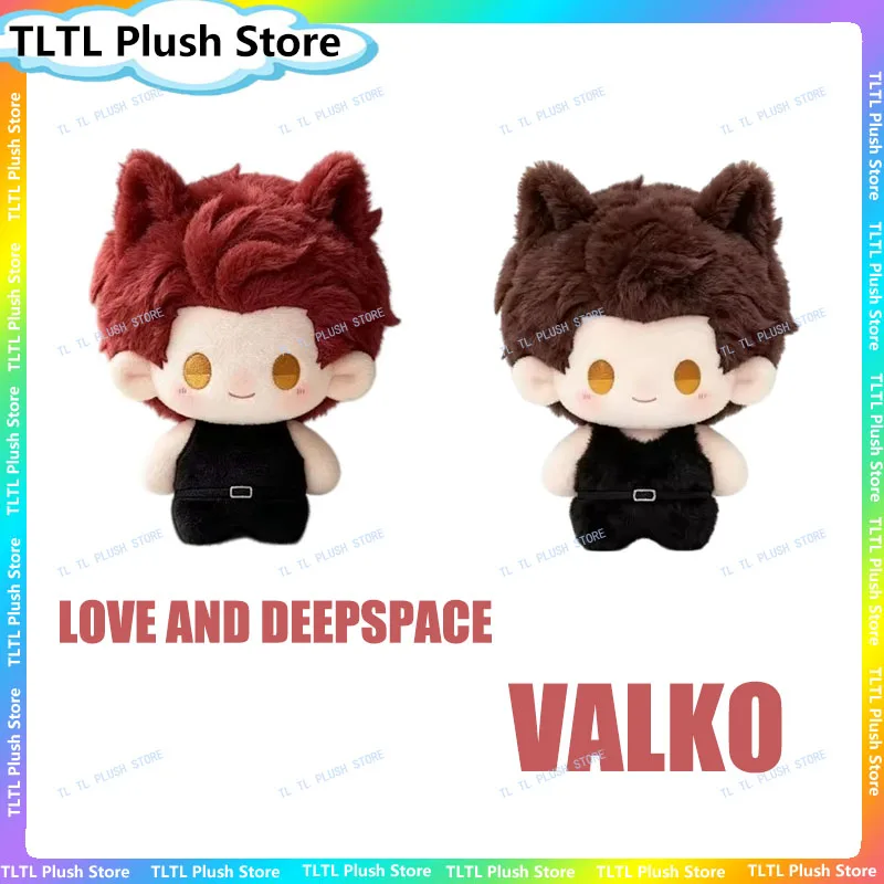 Фото Плюшевая игрушка Love And Deepspace Valko, 10 см, с волчьими ушками, хлопковая кукла, красные волосы, плюшевый брелок, игровой мерч, коллекционный подарок для фанатов аниме №1