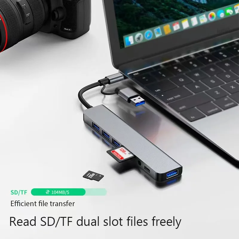 8-портовая док-станция многофункциональная 8 в 1 для чтения карт Sd/Tf с двумя