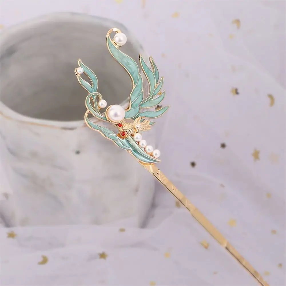 

Chinese Style Daily Cloisonne Female Ladies Male Hanfu Hair Sticks Hair Accessories Women Hair Fork Pearl Hairpins