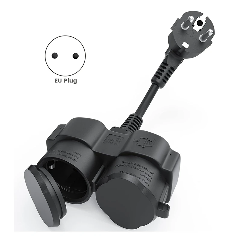 Двойная вилка для розетки удлинительный кабель с 2 розетками Schuko несколько