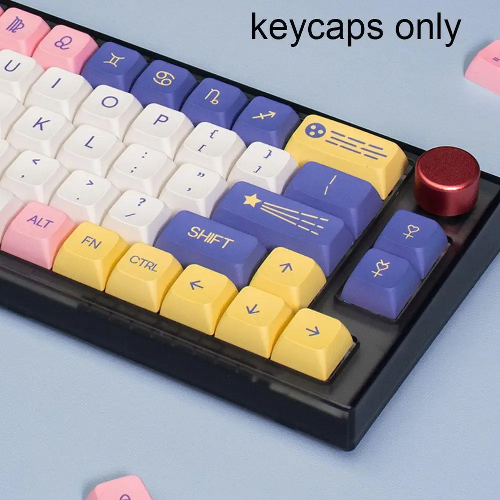 

138 клавиш PBT краска Сублимация XDA высота фиолетовый Астрология колпачки для механической клавиатуры MX Переключатель GH60 68/87 колпачки для кноп...