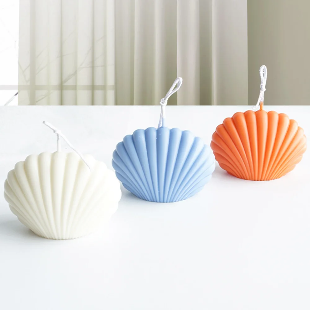 

Diy Seashell Candle Mold Handmade Candle Mould Plastic Acrylic Aroma Candle Making Soap Moulds Cake Clay Craft 3D Scallop Molds
