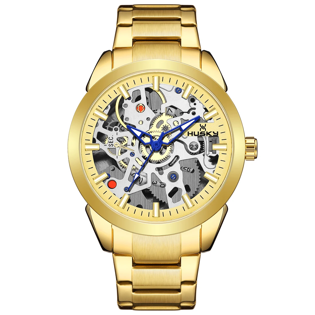 

Роскошные мужские часы в стиле стимпанк с полым циферблатом, Мужские кварцевые наручные часы с золотым циферблатом, спортивные золотые часы, деловые мужские часы