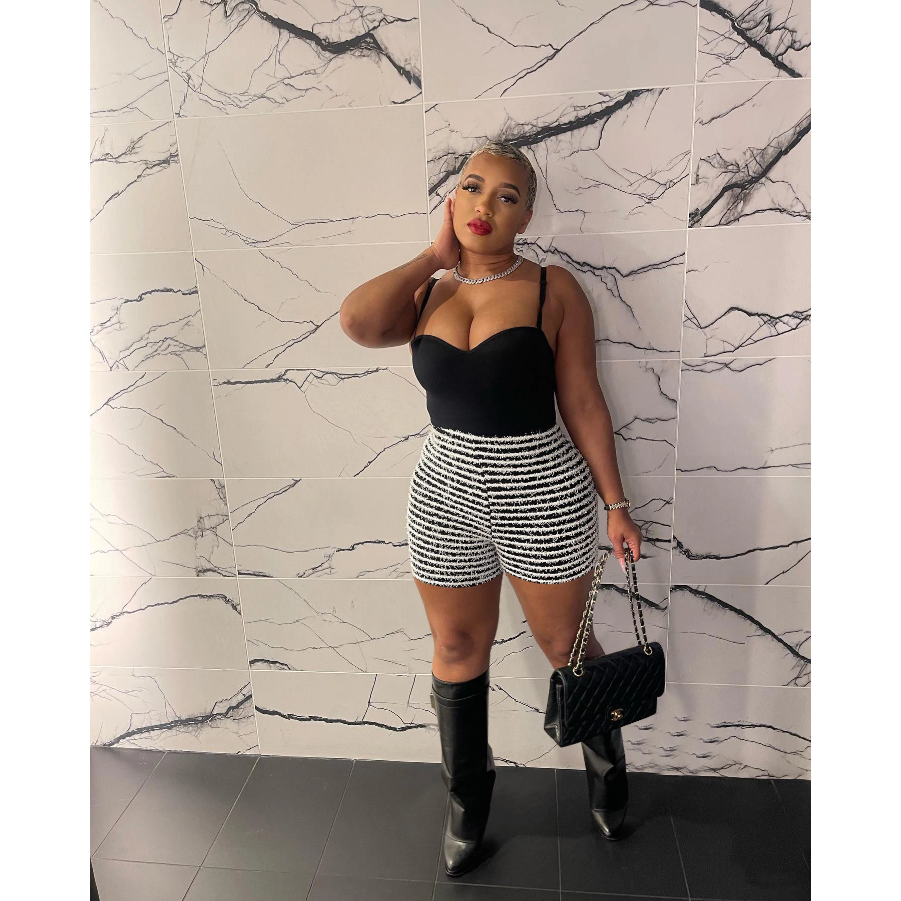 2023 New Arrivals Summer Fashion Three-dimensional decoration striped Sexy Shorts for women in Night Club