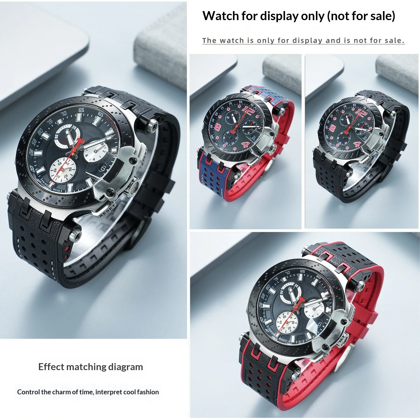 Фото Водонепроницаемый спортивный силиконовый ремешок для часов TISSOT 1853 T-Race T115, кожаный резиновый ремешок для часов 22 мм T115417 T115427, мужской браслет №3