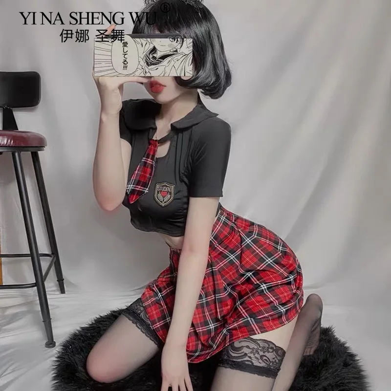 

Клетчатая короткая юбка в стиле пэчворк, японская Женская Студенческая форма для косплея, пикантный костюм для косплея с вышивкой JK, плиссированная юбка в клетку