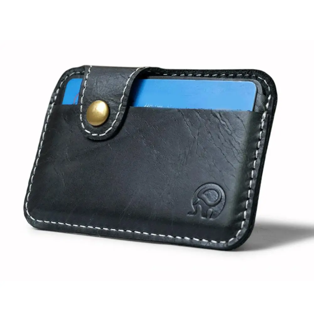 Retro Leather Card Wallet Men Business Bank Card Holder Thin Credit Card Case Convenient Small Cards Pack Cash Pocket