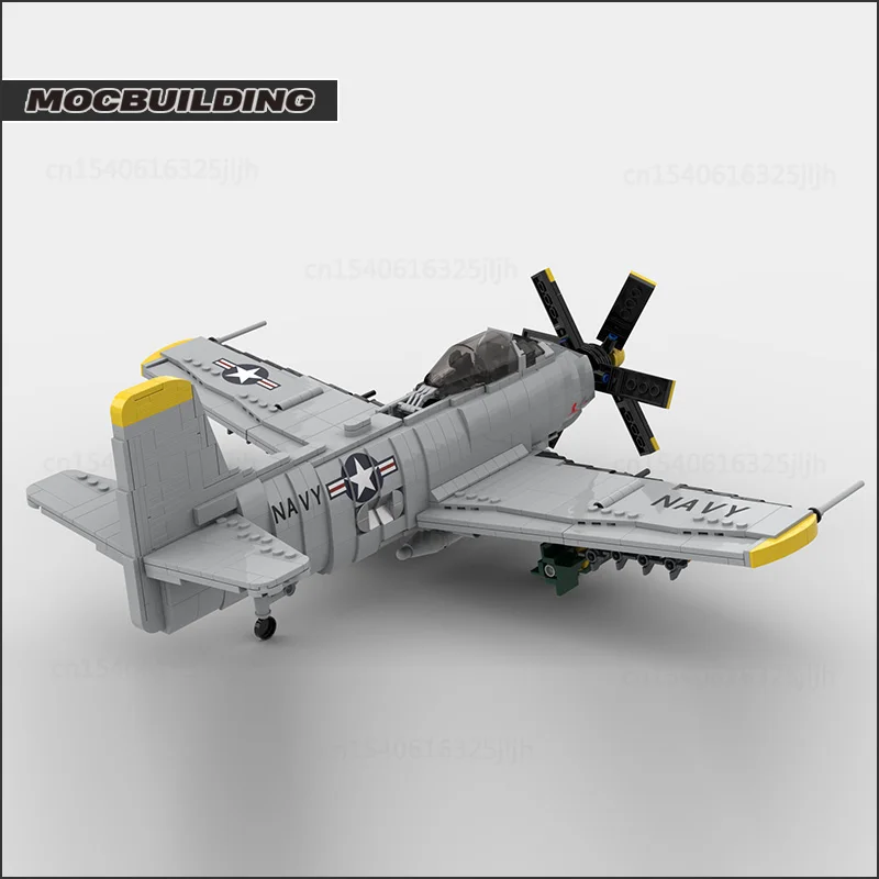 MOC Building Blocks 1:35 Scale A2D Skyshark Aircraft Display Model DIY Assembly Technology Bricks Collection Toys Xmas Gifts