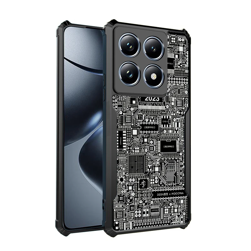 Для Xiaomi 14T Pro 13T 12T 11T 10T Lite 9T Прозрачный чехол для предотвращения падения с узором No