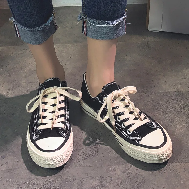 2023 Summer Canvas Shoes Women Fashion Low Top Casual Shoes Antiskid Running Sneakers Retro Low Top Vulcanized Shoes for Women