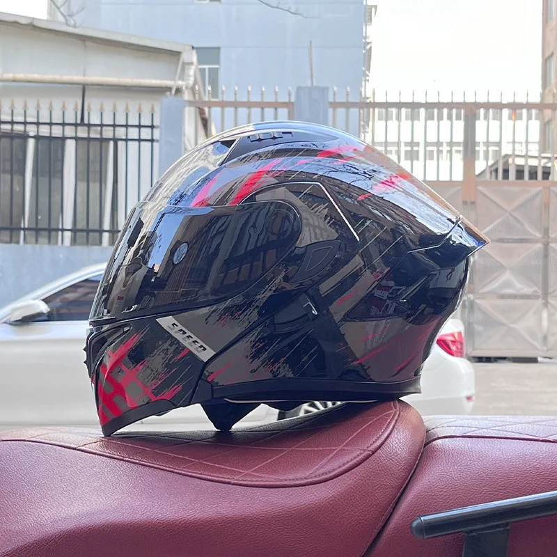 Защитное снаряжение для мотоцикла мужской мотоциклетный шлем Orz Flip Up женский с