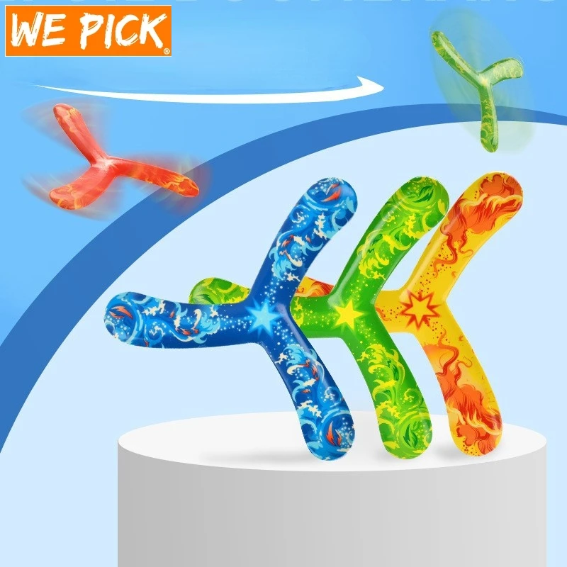 

1PC Random Flying Disc Throwing Toy PU Dart Parent-child Interactive Flying Saucer Kids Outdoor Game Sports Three-leaf Boomerang