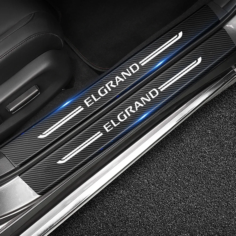 Наклейки на порог автомобиля для Nissan Elgrand с логотипом защитная пленка багажника