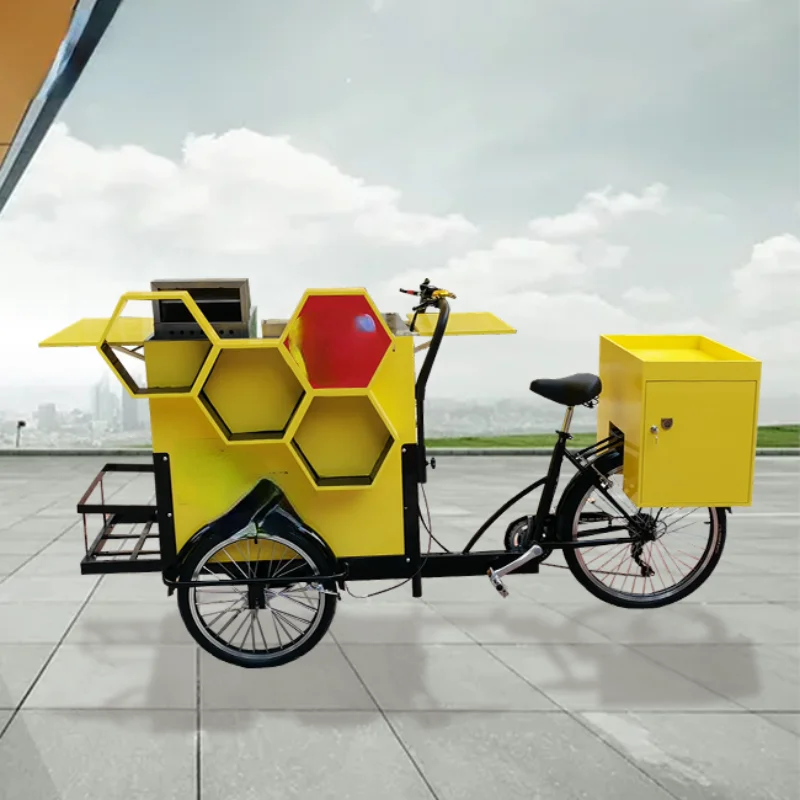 

Mobile street food vending cart electric sausage car snack bike