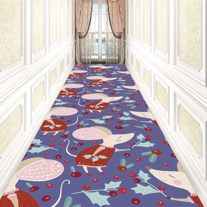 

Reese Mouse And Holly Berry Lobby Carpets Long Area Rugs Kidsroom Stairway Hallway Decor Corridor Aisle Anti Slip Hall Entrance