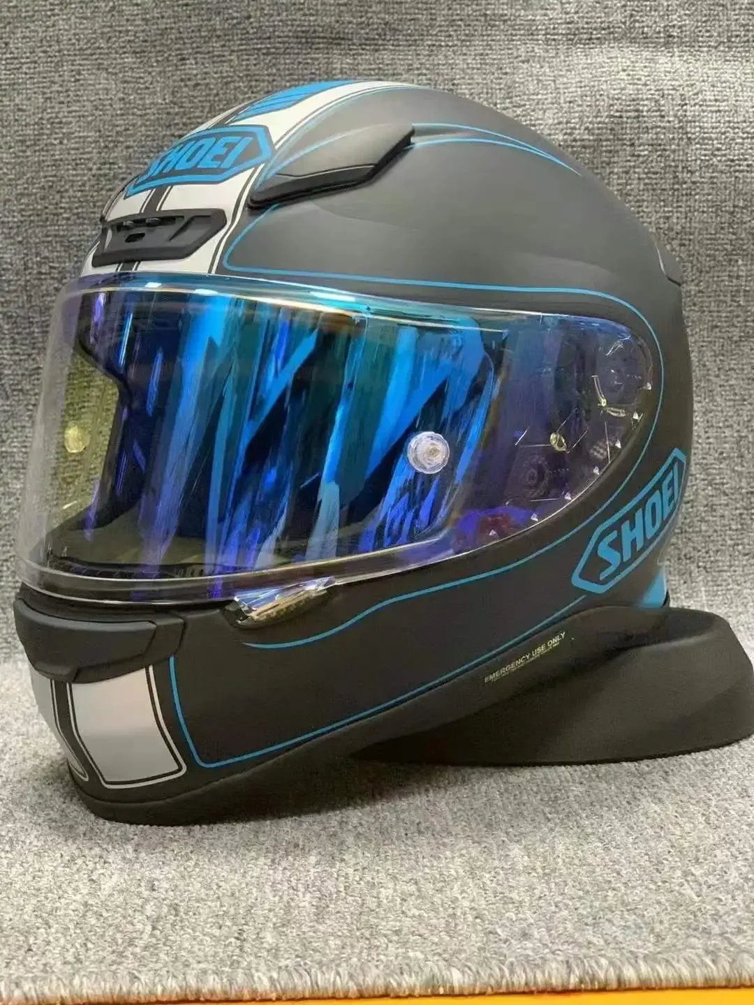 

High Quality SHOEI Z7 Helmet Matte Black Blue and White Motocross Racing Motobike Riding Helmet Casco De Motocicleta