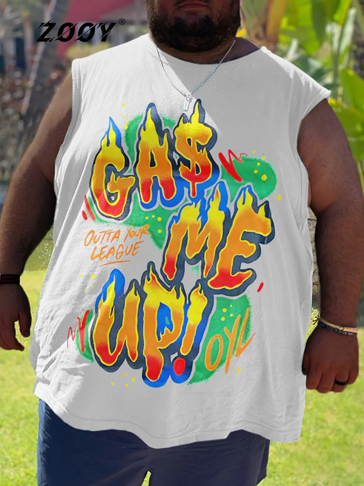 

ZOOY Men vest 7XL-9XL Plus Size Vest Oversized Sleeveless Top Summer new style Print Fashion Plus Size Tank Big Size Clothes