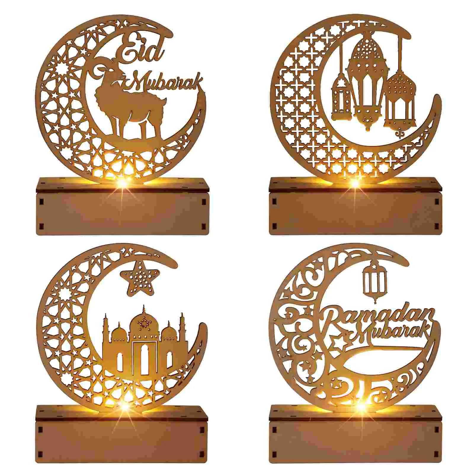 

4 комплекта Рамадан ИД Мубарак украшения подарок для мусульман Мубарак ночник ислам огни Рамадана ИД Мубарак карты