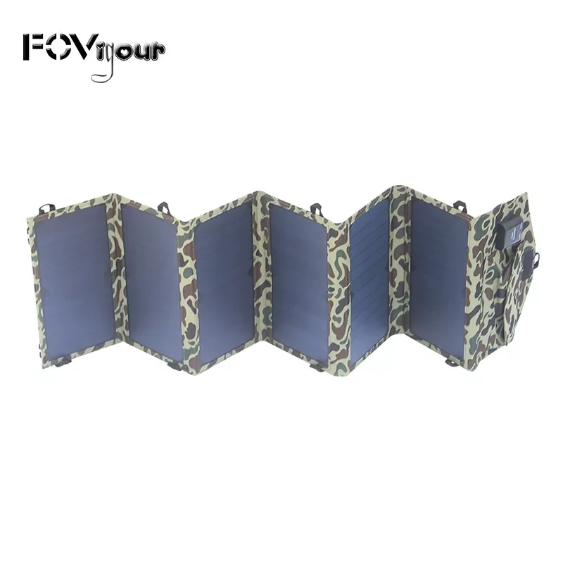 

Fovigour 40W Solar Charger Foldable Portable Solar Panel 5V USB &18V DC Dual Output Charger for Phone Laptop Tablet