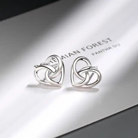 female luxury 925 stamp silver color love heart earrings hollow charm ear stud for women girl jewelry gift