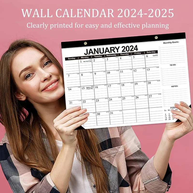 Календарь 2024-2025 17X12 дюймов настенный календарь 18 месяцев с января 2024 года по июнь