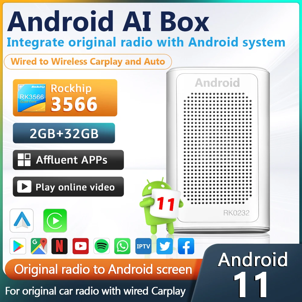 

Carplay Android автоматическая интеллектуальная система AI Box для автомобиля Tesla Toyota Ford VW Audi поддержка мировое IPTV Netflix Spotify Navigati