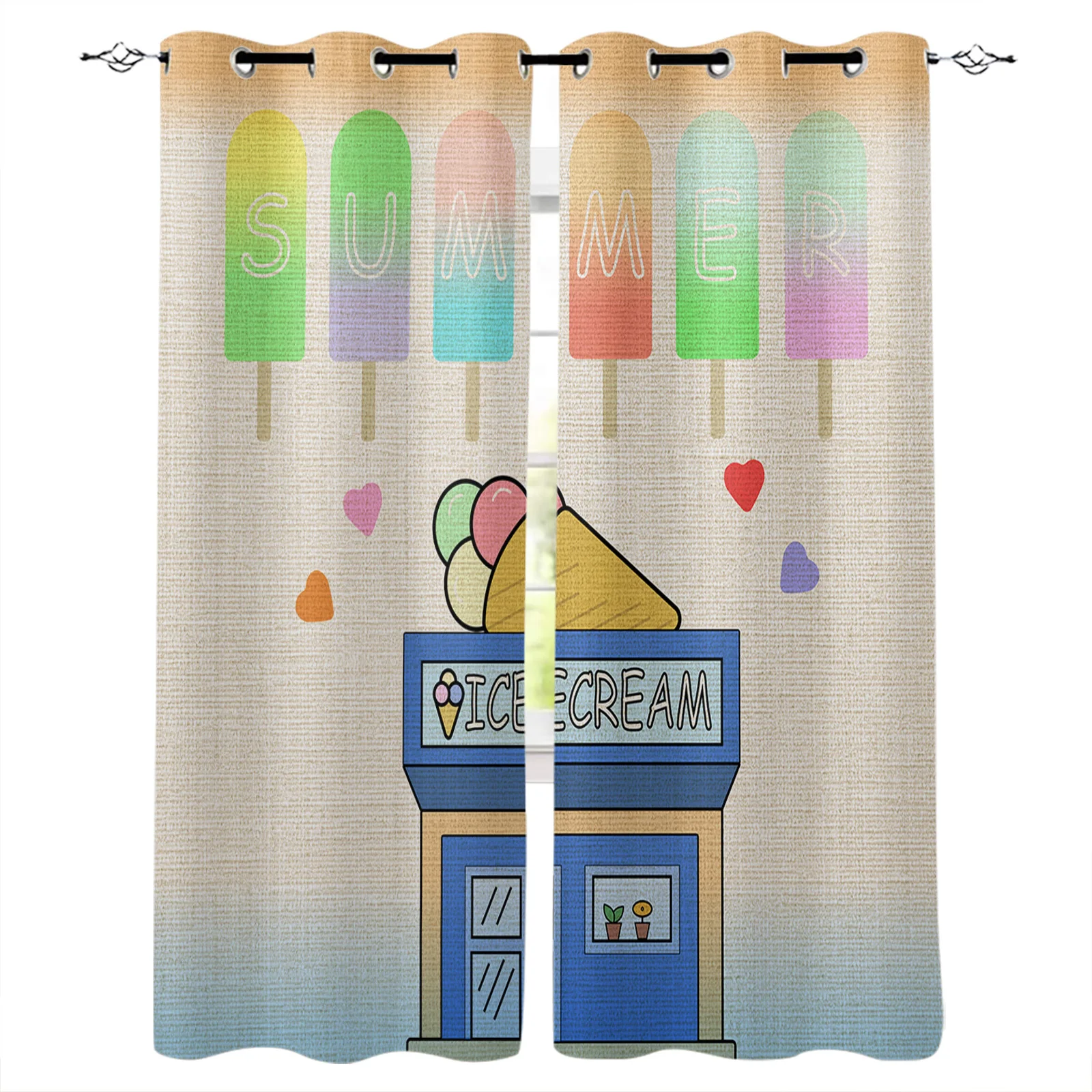 

Летние зеркальные шторы для гостиной с мороженым роскошные европейские шторы для гостиной