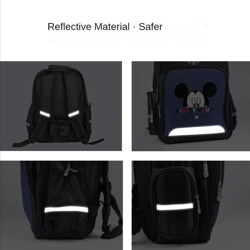 Disney Kids Backpack for Elementary School Girl Boy Cartoon Large Capacity Schoolbag Waterproof Minnie Mickey Mouse Gift