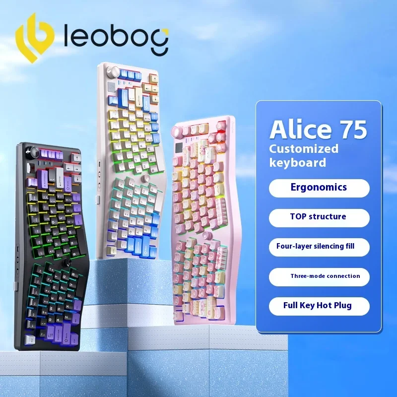Новая Механическая клавиатура Leobog A75 на заказ Alice с верхним креплением 75%
