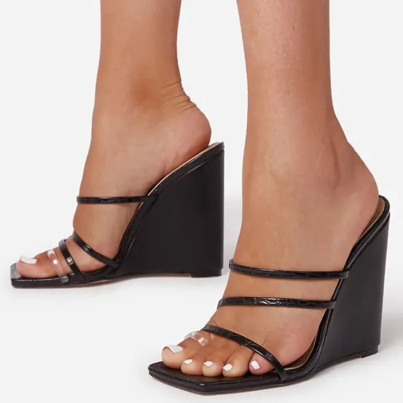 

Сандалии женские на танкетке, уличные туфли на высоком каблуке, без застежки, Ретро стиль, танкетка