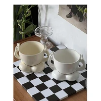 coffee cup and dish set yogurt dessert cup ceramic cup cute cup and dish set handle cup hand mugs cup set drinking utensils