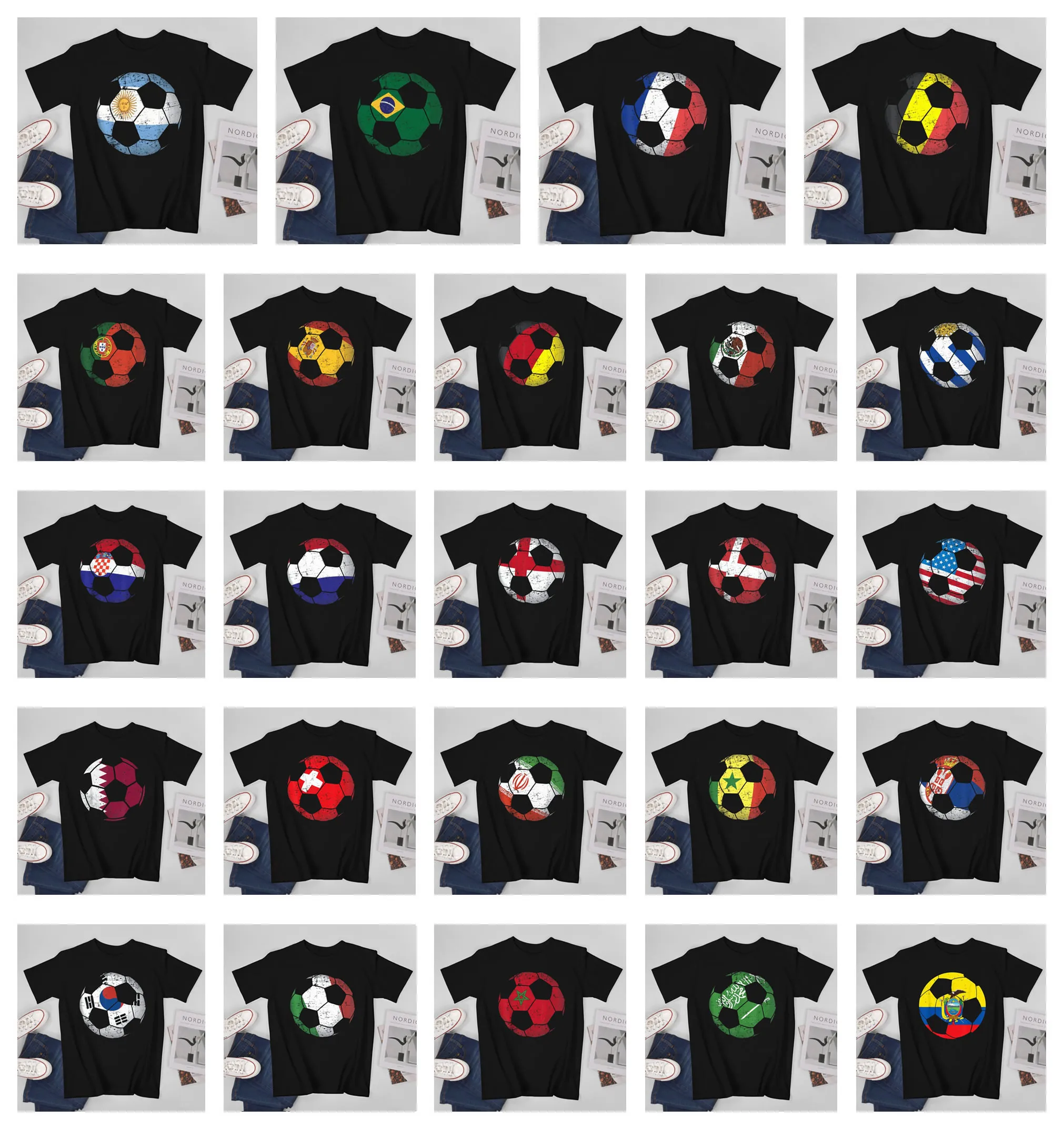 Купи Men Brazil France Argentina Spain Portugal Germany Mexico England Qatar Italy Saudi Arabia Uruguay Flag Soccer jersey T-shirt за 477 рублей в магазине AliExpress