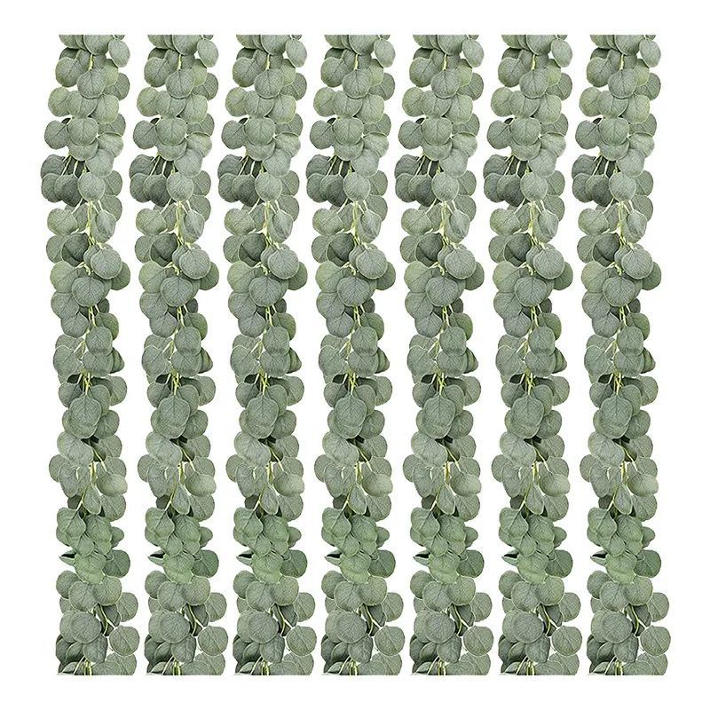 

7 Pack Artificial Eucalyptus Garland Faux Eucalyptus Greenery Leaves Vines for Wedding Home Party Garden Decoration